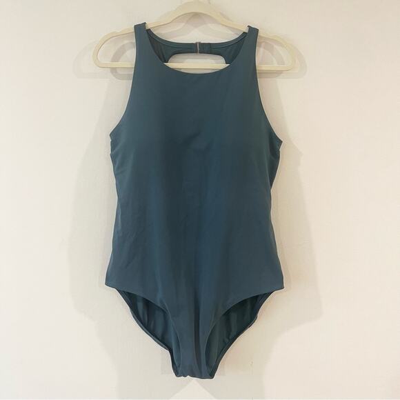 Calia High Neck Open Back Teal One-Piece Swimsuit Woman size 16 - Picture 1 of 9